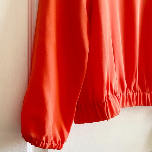 MICHAEL KORS | Women's Side Tie Long Sleeve Scoop Neck Top | Color: Oran… - Picture 3 of 4